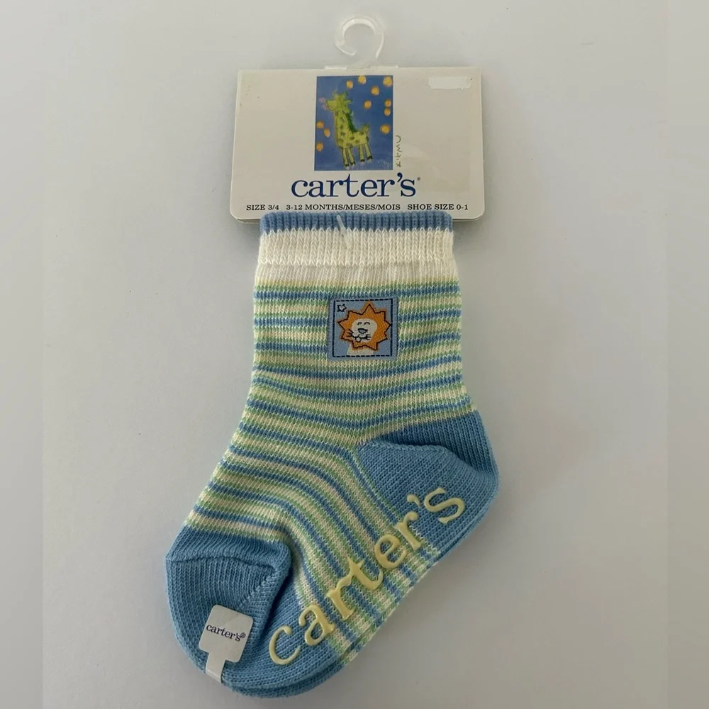 🦋 5/$25 - Carter’s Striped Socks - Size 3/4 for 3-12 Months (Shoe Size 0-1)